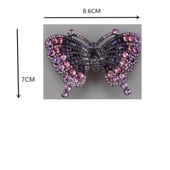 Elegant butterfly Swarovski Rhinestone hair barrette.NWT - Picture 2 of 5